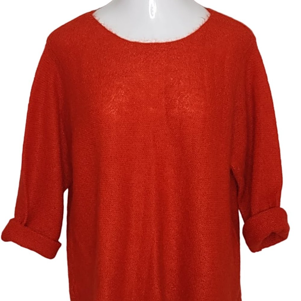 CLEARANCE Red Kid Mohair Blend Scoop Neck Oversized Sweater
